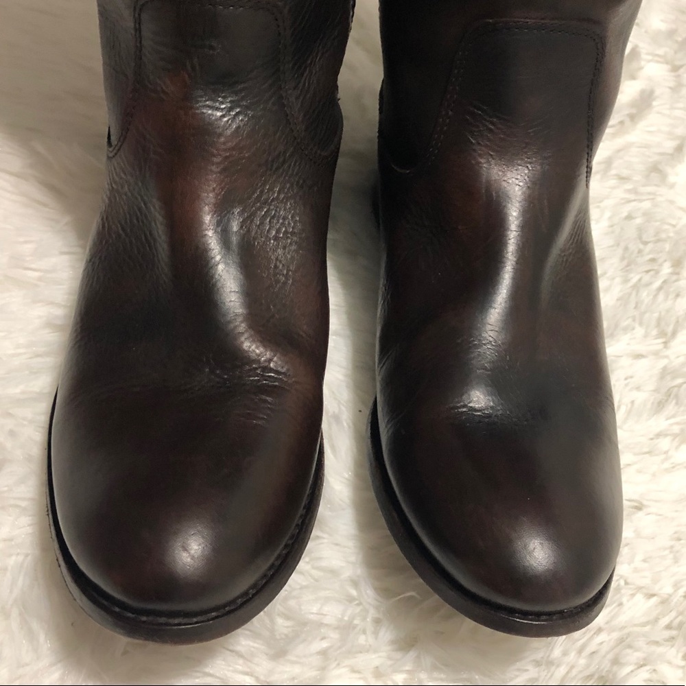 FRYE Melissa Button Leather Riding Boots. - Picture 7 of 14